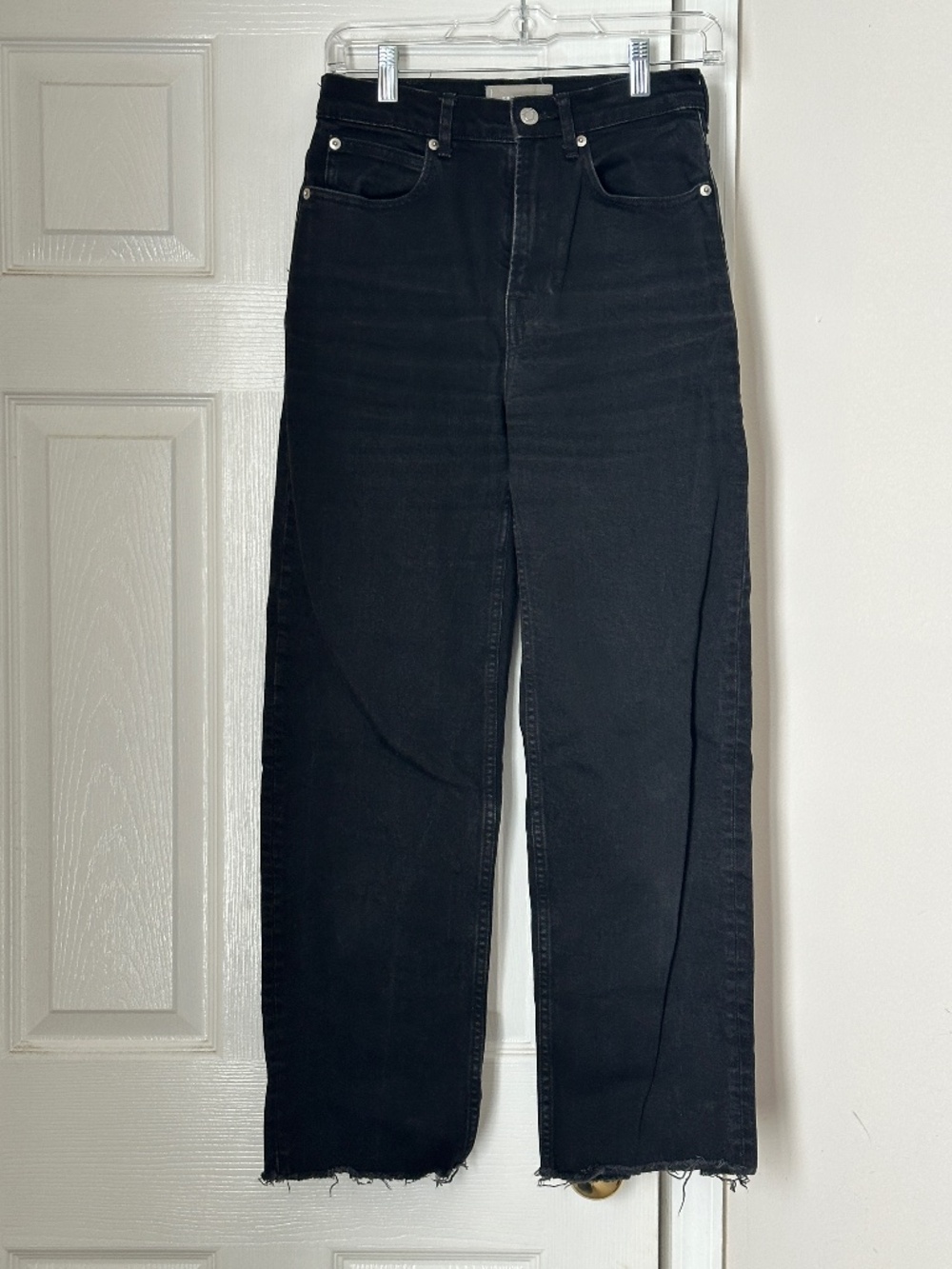 Everlane The Way High Jeans Classic Wash Size 24 Regular High Rise Fray Dark
